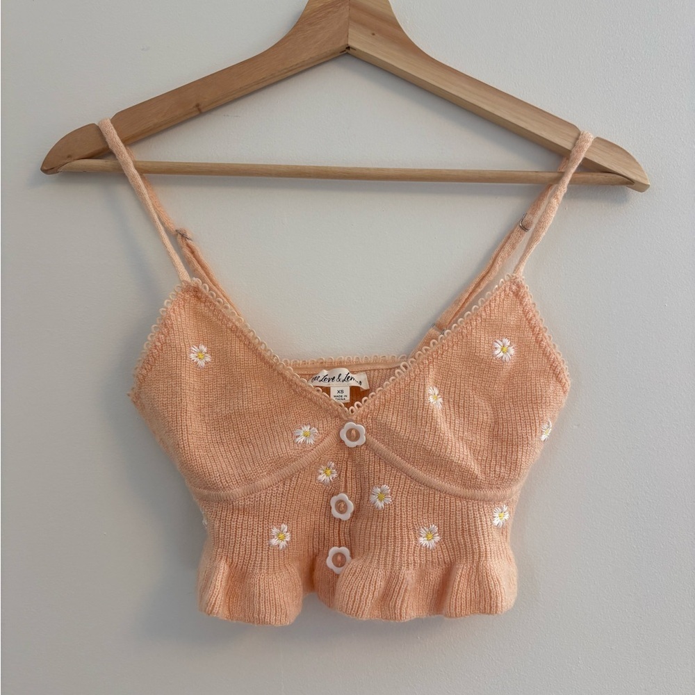 For Love and Lemons Knit Daisy Embroidered Top - XS - Picture 3 of 6